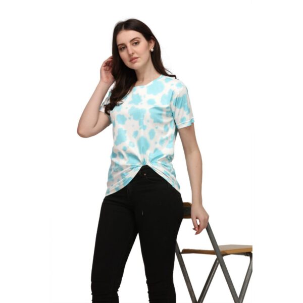 BUY NOW ATTRACTIVE OVERSIZE WOMEN T-SHIRT SKY BLUE TIE AND DIE BY SHRIEZ
