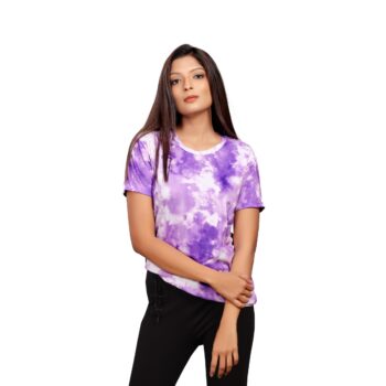 BEAUTIFUL SHRIEZ OVERSIZED VIOLET WOMEN T-SHIRT BY SHRIEZ