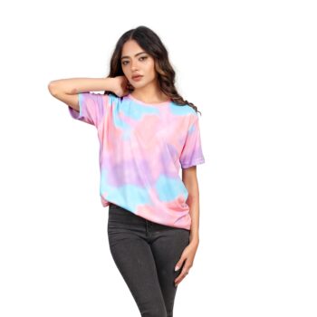 BEAUTIFUL SHRIEZ OVERSIZED WOMEN RAINBOW T-SHIRT BY SHRIEZ