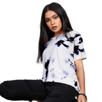 BEAUTIFUL SHRIEZ OVERSIZED WOMEN TIE AND DIE T-SHIRT BY SHRIEZ