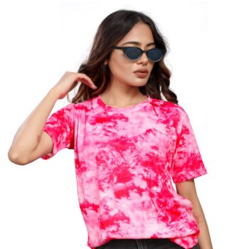 BEAUTIFUL SHRIEZ OVERSIZED WOMEN T-SHIRT PINK RED BY SHRIEZ