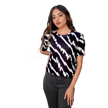 BEAUTIFUL SHRIEZ OVERSIZED WOMEN T-SHIRT ZIGZAG BY SHRIEZ