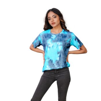 BEAUTIFUL SHRIEZ OVERSIZED WOMEN T-SHIRT BLUE GREY BY SHRIEZ