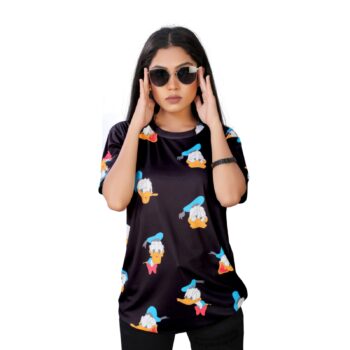 BEAUTIFUL SHRIEZ OVERSIZED WOMEN T-SHIRT BLACK BY SHRIEZ